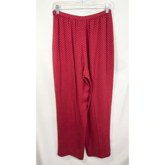 Talbots Size 8 Pants Red Silk Red Gold Print High Waist Lined VTG Classic - Picture 2 of 3